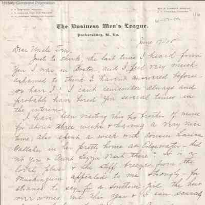 Amacetta "Amy" Summers to Uncle Tom, Jun 17, 1905