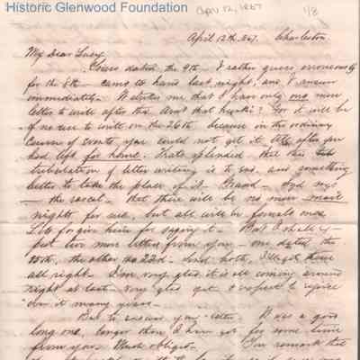 Lucy W. Summers from Lewis Summers, Apr 12, 1867