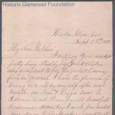 George W. Summers from William D. Woodbridge, Sep 28, 1884