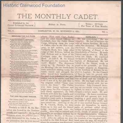 Kanawha Military Institute Monthly Cadet, Nov 12, 1882