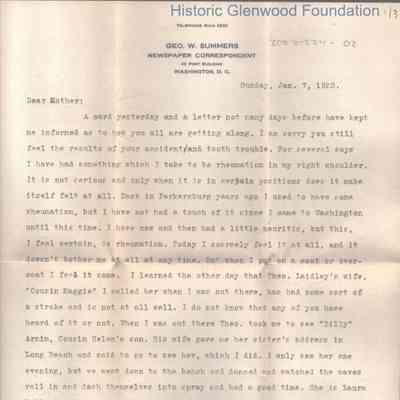 Lucy W. Summers from George W. Summers, January 7, 1923