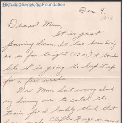 Elizabeth S. Quarrier from Alexander W. Quarrier, Dec 9, 1919