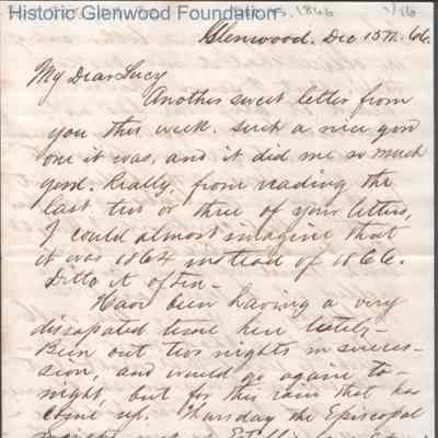 Lucy W. Summers from Lewis Summers, Dec 15, 1866