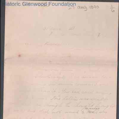 Russell G. Quarrier from Elizabeth S. Quarrier, Aug 27, 1890