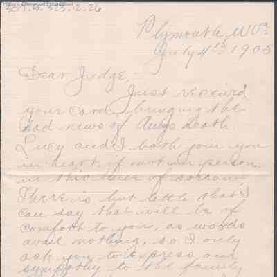 Lewis Summers from C. M. Peyton, Jul 4, 1905