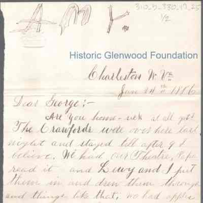 George W. Summers from Amacetta Summers, Jan 24, 1886