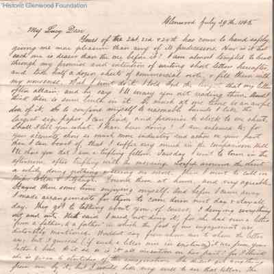 Lucy W. Summers from Lewis Summers, Jul 29, 1865