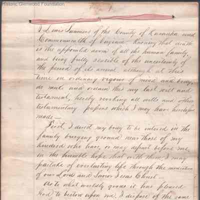 Judge Lewis Summers will, Mar 24, 1842