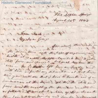 Judge George Summers from Judge Lewis Summers, Aug 24, 1843
