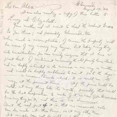 Lewis Summers, Jr. to Alexander W. Quarrier, Aug 14, 1942