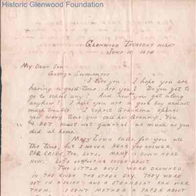 George W. Summers from Lewis Summers, Jun 18, 1874