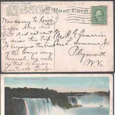 Postcard to Elizabeth S. Quarrier from George W. Summers, Jul 22, 1916