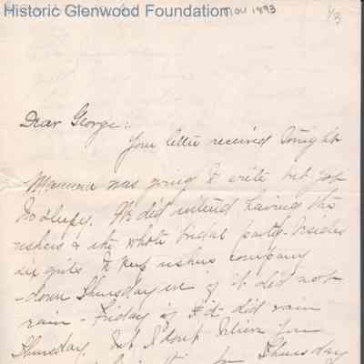 George W. Summers from Elizabeth S. Quarrier, Nov 1893