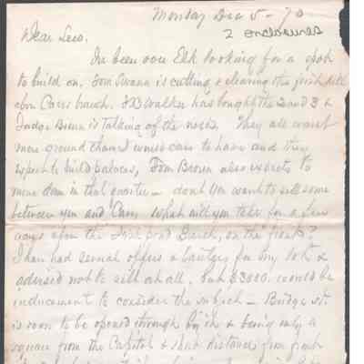 Lewis Summers from William S. Laidley, Dec 5, 1870