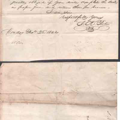 Judge Lewis Summers from J. R. Porter, Dec 26, 1842