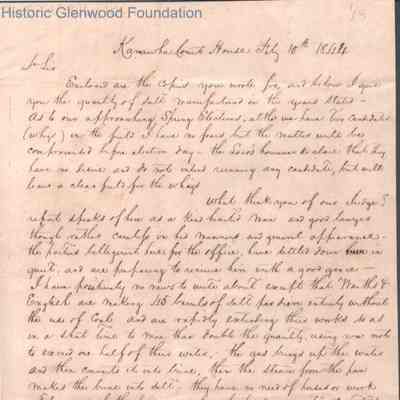 Judge George Summers from A. W. Quarrier, Feb 10, 1844