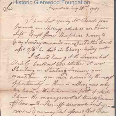 Col. George Summers from William S. Summers, Jul 22, 1789