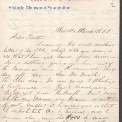 Judge George Summers from Lewis Summers, Mar 5, 1865