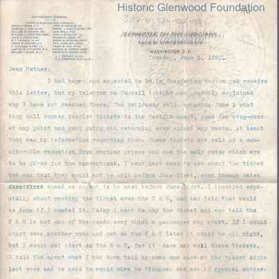 Lucy W. Summers from George W. Summers, June 1, 1920