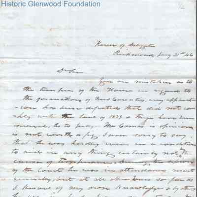 Judge George Summers from Dr. Spicer Patrick, Jan 31, 1846