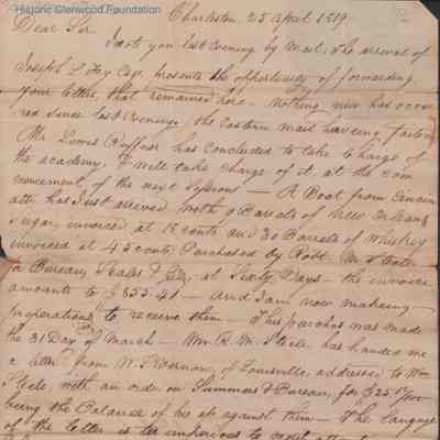Judge Lewis Summers from William S. Summers, Apr 25, 1819
