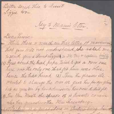 Amacetta "Amy" Summers to brother Lewis Summers, Jr., no date