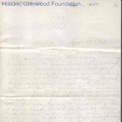 Lewis Summers from Lucy W. Summers, Apr 1, 1867