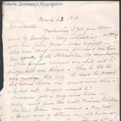 Lucy W. Summers from Elizabeth S. Quarrier, Mar 23, 1912