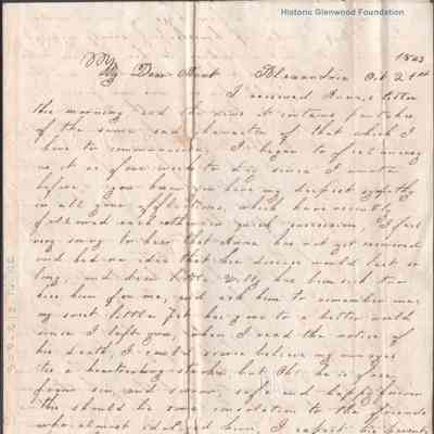 Sydney Lucy Summers Summers from Almeria Fox, Oct. 21,1843