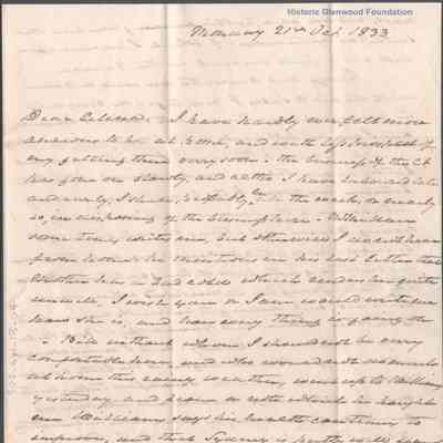 Celina Summers from Judge Lewis Summers, Oct. 21, 1833