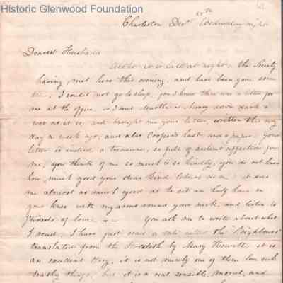Judge George Summers from Amacetta Laidley Summers, Dec 28, 1842