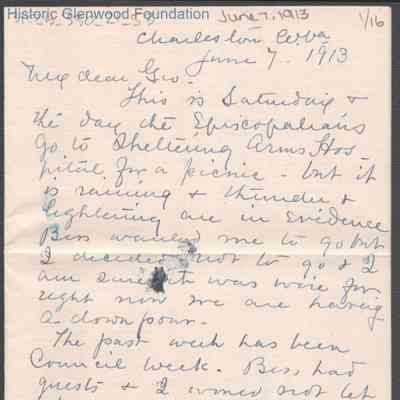 George W. Summers from Lucy W. Summers, Jun 7, 1913