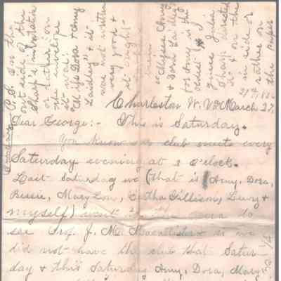 George W. Summers from Amacetta Summers, Mar 27, 1886