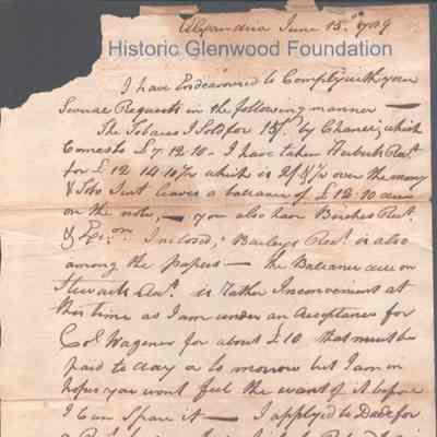 Col. George Summers from William S. Summers, Jun 15, 1789