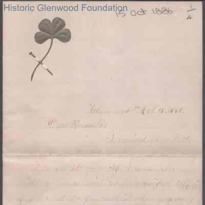 Russell G. Quarrier from Elizabeth S. Quarrier, Oct 15, 1886