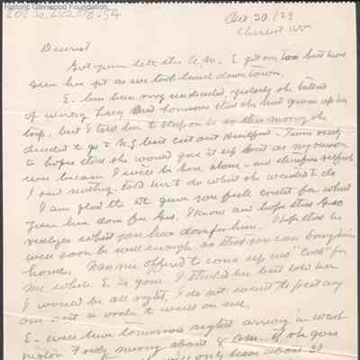 Elizabeth S. Quarrier from Russell G. Quarrier, Oct 30, 1929