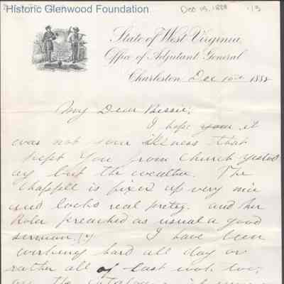 Elizabeth S. Quarrier from Russell G. Quarrier, Dec 15, 1888