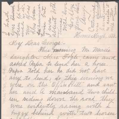 George W. Summers from Amacetta Summers, May 6, 1888
