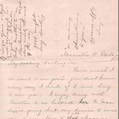Lewis Summers from Lucy W. Summers, Dec 24, 1870