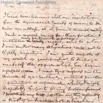 Judge George Summers address to Agricultural Society, no date