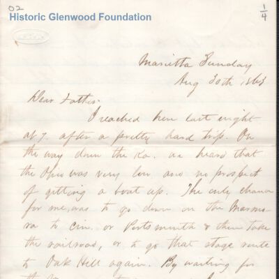 Judge George Summers from Lewis Summers, Aug 30, 1863