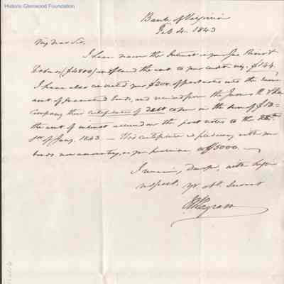 Judge Lewis Summers, 1843 letter from unknown author