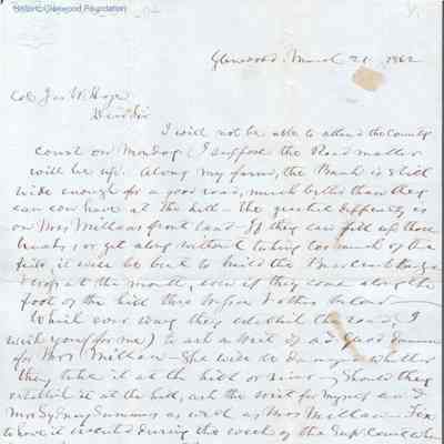 Judge George Summers to Col. J. W. Hoge, Mar 21, 1862