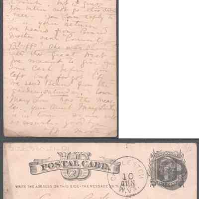 George W. Summers from Lucy W. Summers, Jun 9, 1881