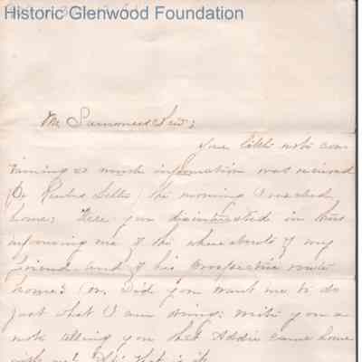 Lewis Summers from unknown sender, Nov 3, 1864