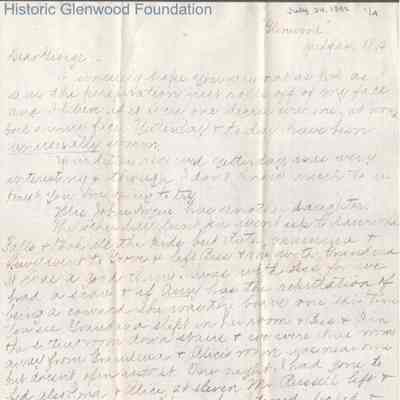 George W. Summers from Amacetta Summers, Jul 24, 1892