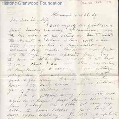 Lucy W. Summers from Lewis Summers, Dec 26, 1869