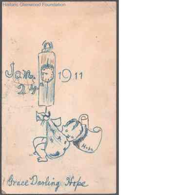 Lewis & Lucy W. Summers, birth announcement of Grace Darling Hope, Jan 24, 1911
