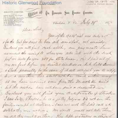 Lewis Summers from William S. Laidley, Jul 19, 1870