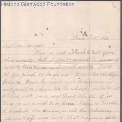 George W. Summers from Amacetta Summers, Feb 5, 1888